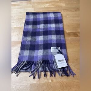 EDINBURGH 100% LAMBSWOOL SCARF BIG CHECK 27570 PURPLE/OYSTER